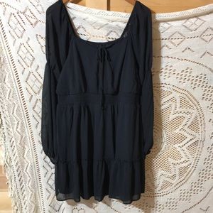 Black chiffon mini dress xxl nwot